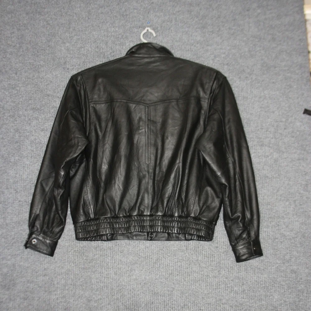 Vintage Reed Sportswear Leather Bomber‎ Jacket Mens 42 Black Thinsulate Lining
